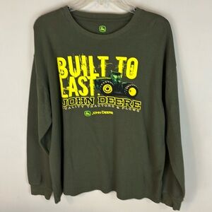John Deere Olive Thermal Shirt Built To Last Tractor Shirt Size XL